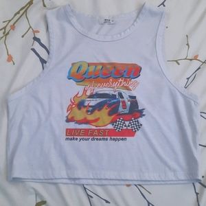 Womens cropped muscle shirt